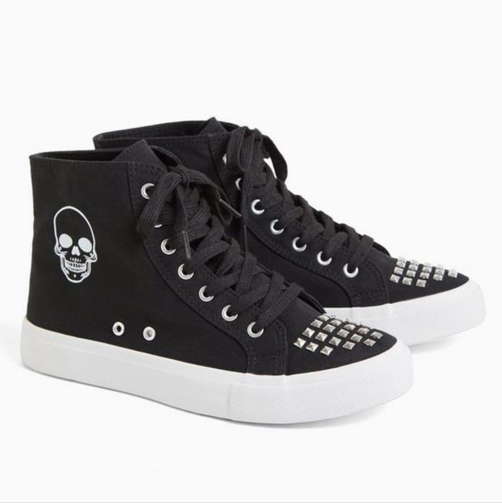 Black Skull High Top Sneaker